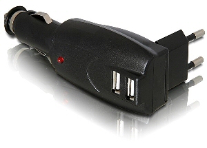 Adaptador 12V (Isqueiro) e 220V para 2 x USB