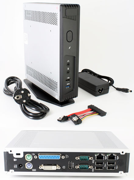 Barebone Mitac Pluto E220 (Intel Bay Trail J1900, 2x LAN Gigabit, DVI /  HDMI, 2x RS232, Fanless)